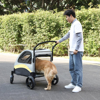 Portable Dog Stroller 4 Wheels for Large Dogs Foldable Pet Cat Travel Carriage StrollerPet StrollerBravo Pets