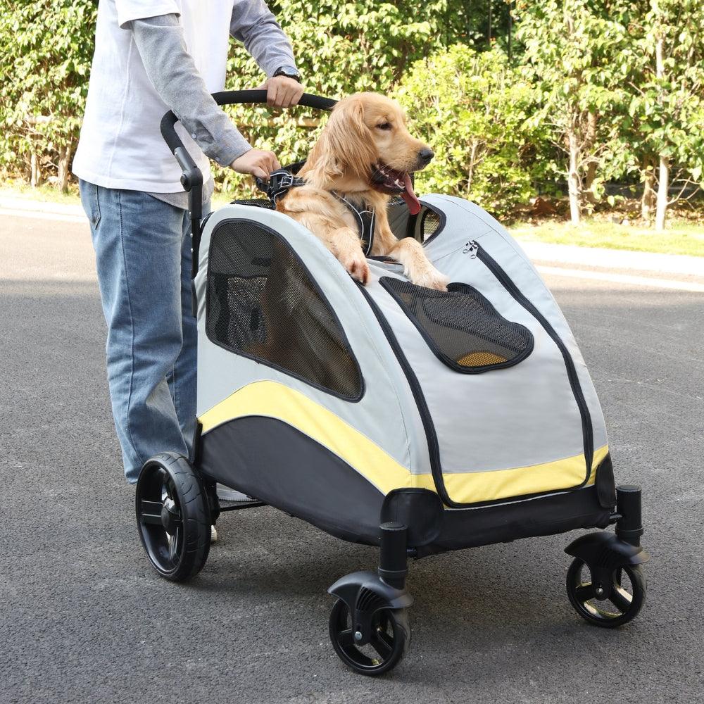 Portable Dog Stroller 4 Wheels for Large Dogs Foldable Pet Cat Travel Carriage StrollerPet StrollerBravo Pets