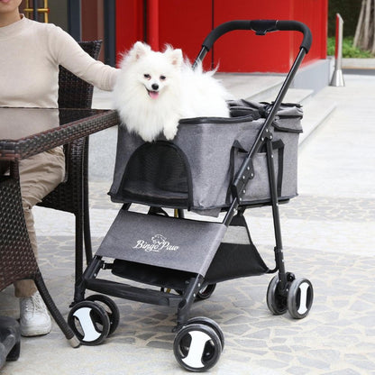 Pet Stroller with Rain Cover Dog Cat Pushchair Trolley Detachable Carrier FoldingPet StrollerBravo Pets