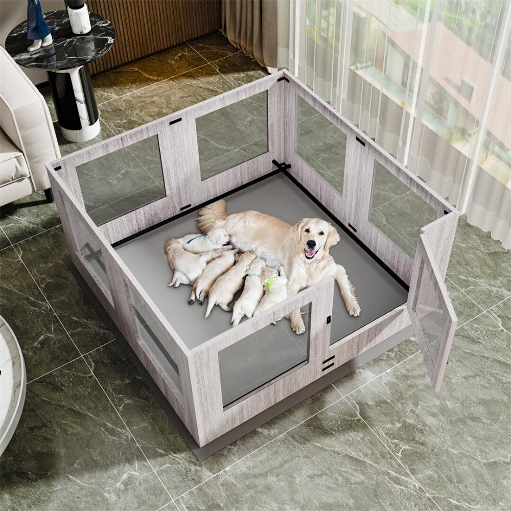 Premium Pet Whelping Box with Waterproof Fertility PadPet EnclosureBravo Pets