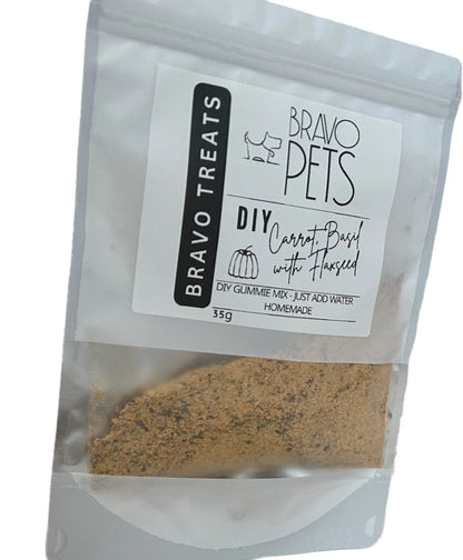 Gourmet Carrot and Basil DIY Gummies Mix with Flaxseed - 30g - Includes Disposable Piping BagDog TreatsBravo Pets
