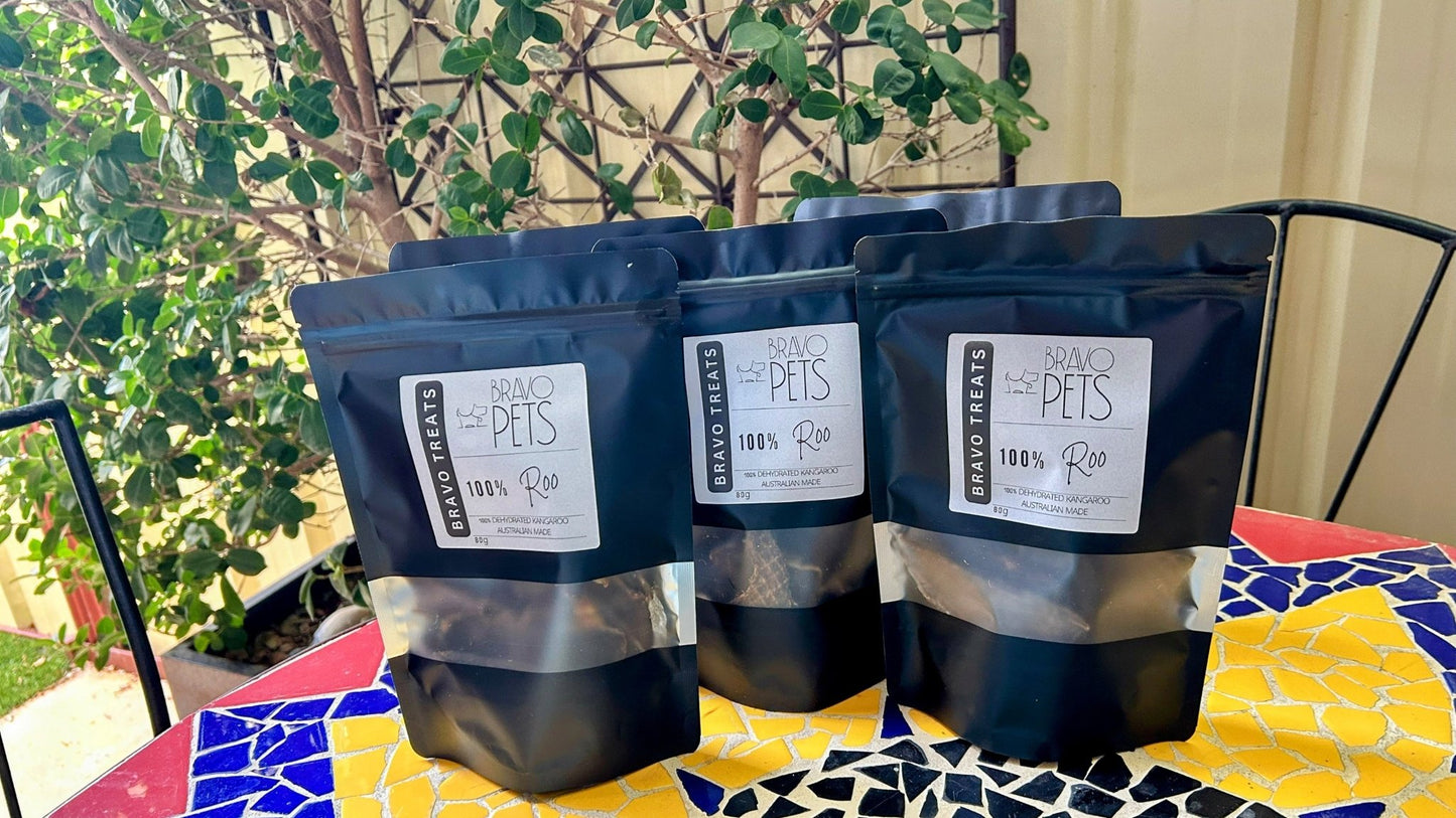 100% Dehydrated Kangaroo Jerky – Healthy, High - Protein Snack! 80gDog TreatsBravo Pets