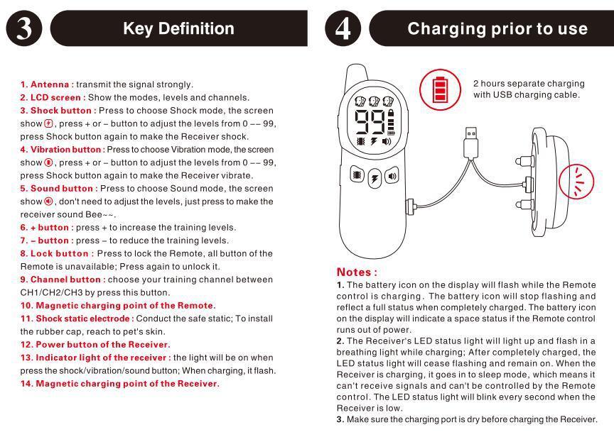 Remote Electronic Bark Collar – Adjustable & Rechargeable Training Collar for DogsDog TrainingBravo Pets
