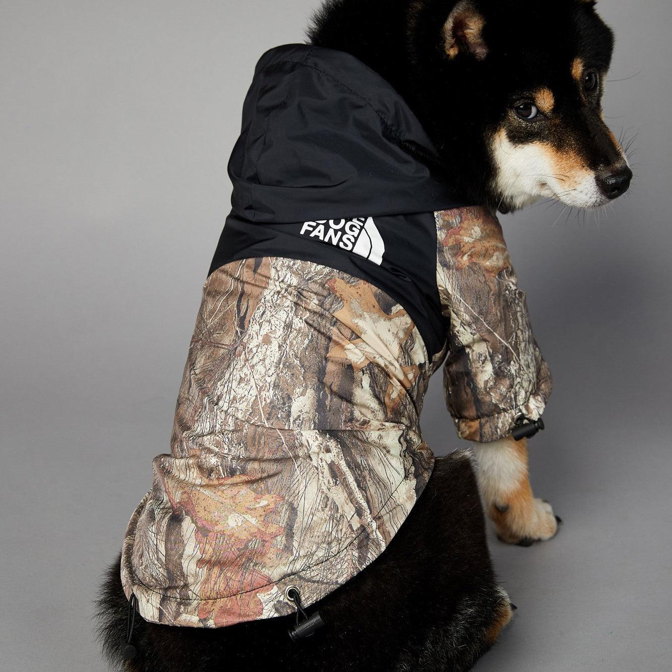 North Face - Inspired Camouflage Dog Raincoat – Waterproof & Windproof Adventure JacketDog FashionBravo Pets