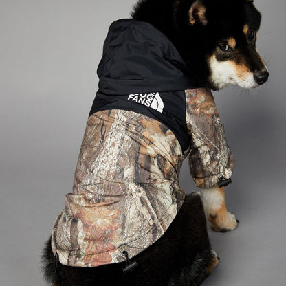 North Face - Inspired Camouflage Dog Raincoat – Waterproof & Windproof Adventure JacketDog FashionBravo Pets