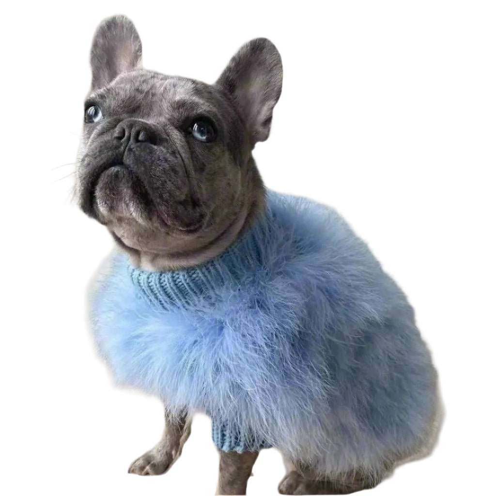 Fluffy Faux Fur Dog Sweater – Chic & Turtle Neck for Stylish PetsDog FashionBravo Pets
