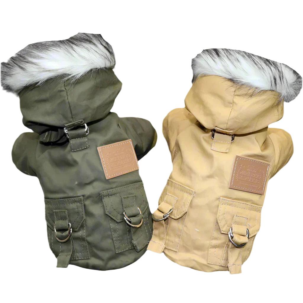 Military - Style Dog Winter Jacket – Available in Khaki & Green | For Small to Medium Dogs (0.6 - 9.6 kg)Dog ApparelBravo Pets