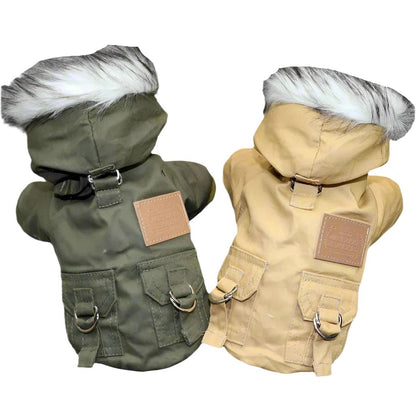 Military - Style Dog Winter Jacket – Available in Khaki & Green | For Small to Medium Dogs (0.6 - 9.6 kg)Dog ApparelBravo Pets