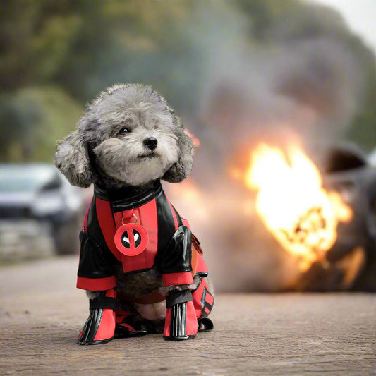 Ultimate Superhero Dog Costume – Premium Jumpsuit & Shoe Covers for PetsDog ApparelBravo Pets