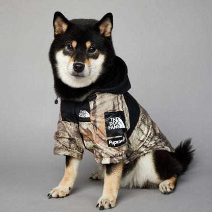 North Face - Inspired Camouflage Dog Raincoat – Waterproof & Windproof Adventure JacketDog FashionBravo Pets