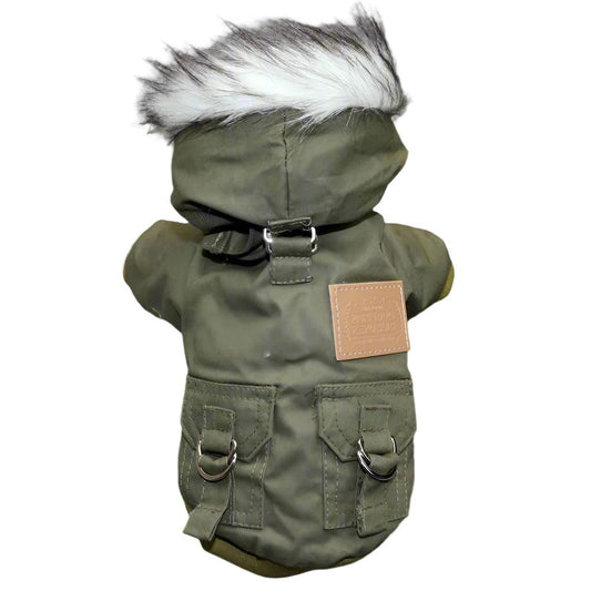 Military - Style Dog Winter Jacket – Available in Khaki & Green | For Small to Medium Dogs (0.6 - 9.6 kg)Dog ApparelBravo Pets