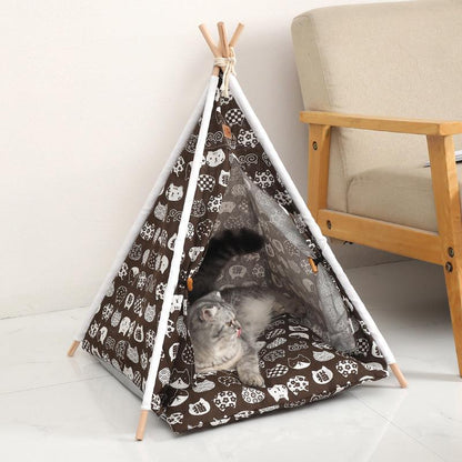Luxury Pet Tepee Tent – Stylish & Cosy Hideaway for Cats and Small DogsPet BedBravo Pets