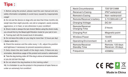 Remote Electronic Bark Collar – Adjustable & Rechargeable Training Collar for DogsDog TrainingBravo Pets