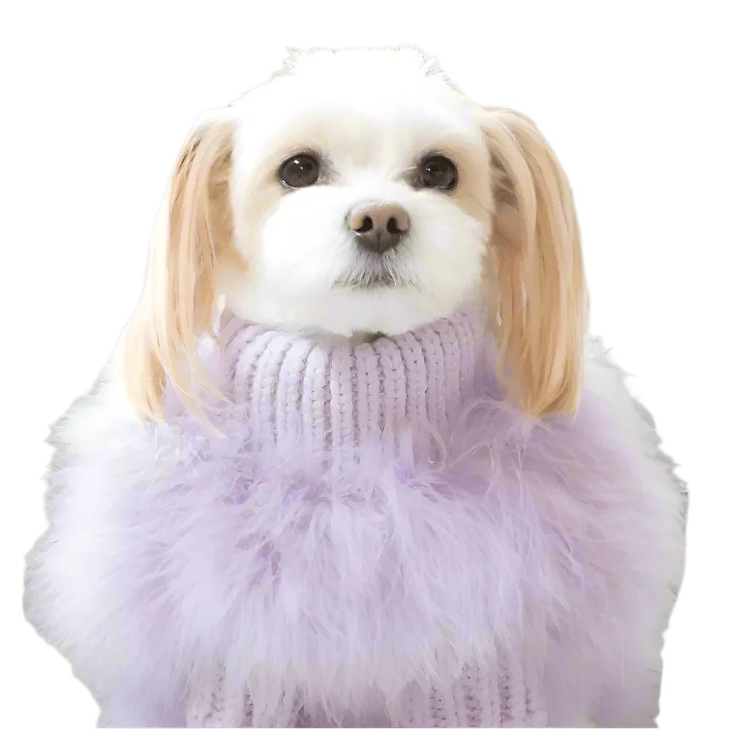 Fluffy Faux Fur Dog Sweater – Chic & Turtle Neck for Stylish PetsDog FashionBravo Pets