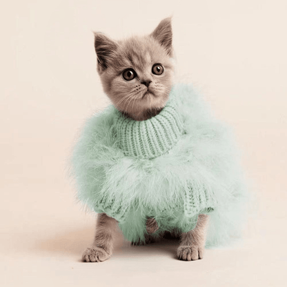 Fluffy Faux Fur Dog Sweater – Chic & Turtle Neck for Stylish PetsDog FashionBravo Pets