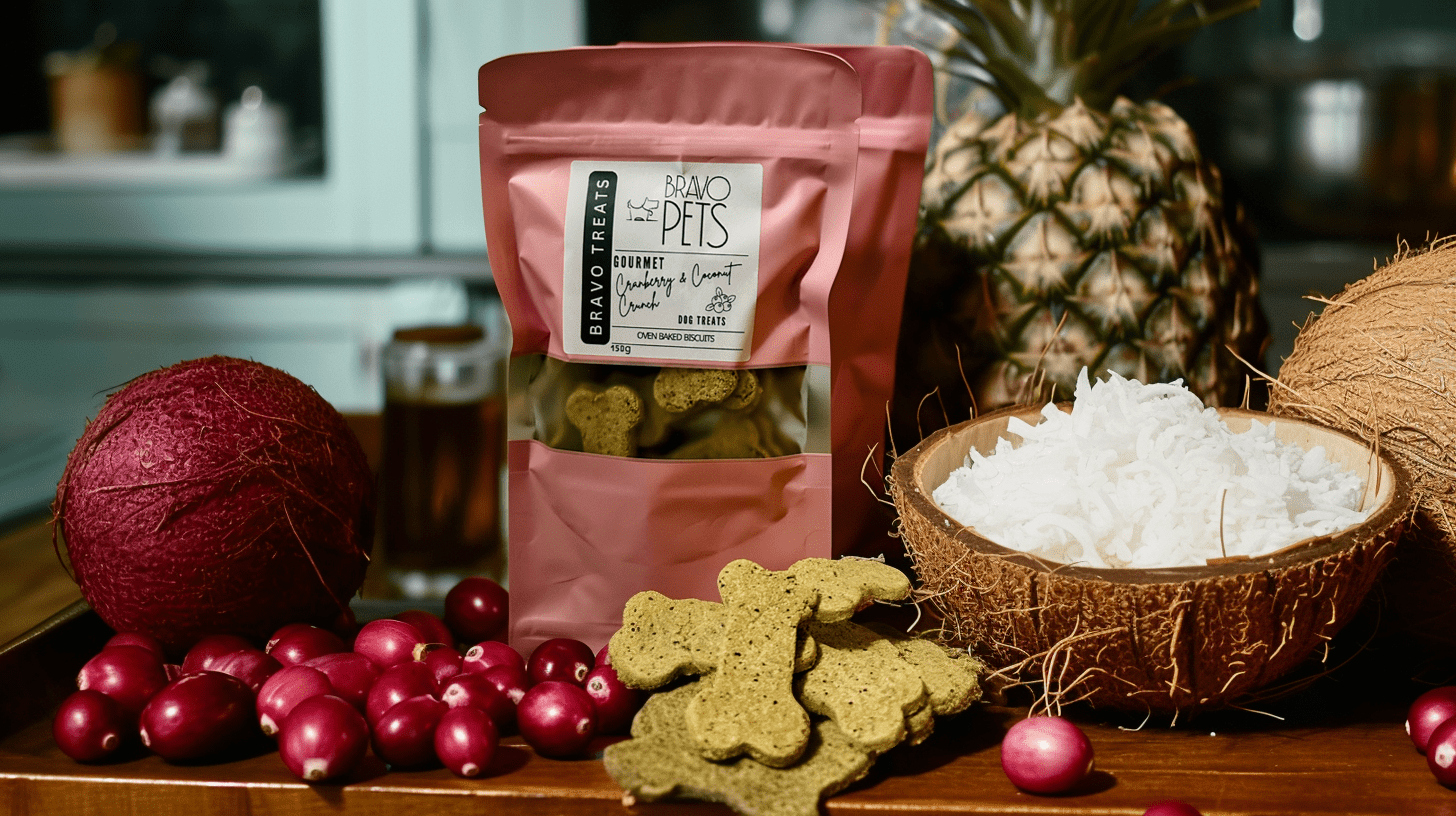 Gourmet Oven Baked Cranberry and Coconut Crunch - 150gDog TreatsBravo Pets